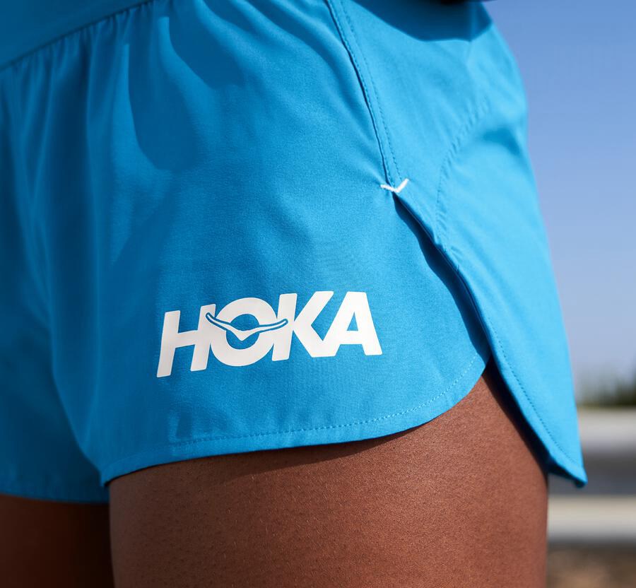 Hoka One One Womens Shorts - Performance - Blue - MQAI20379